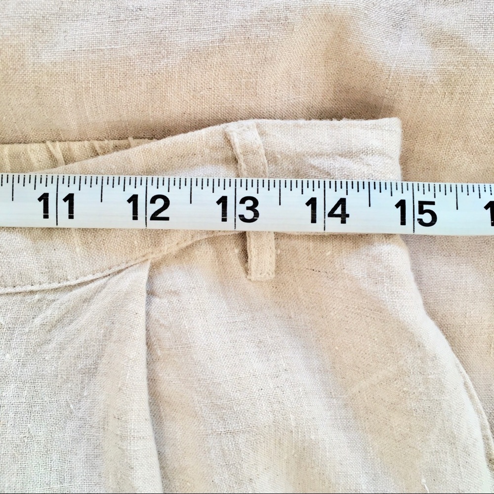 Mango Beige Linen Pants With Front Button Closure - image 7